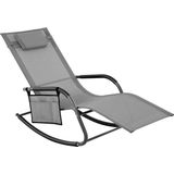 O'DADDY Schommelstoel - ligbed met zijvak - zonnebed grijs - 63x147x89