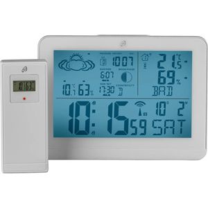 AURIOL® Radiografisch Weerstation met buitensensor - Wit - Weerstation binnen en buiten - Radio-weerstation - weerstations - weerstation draadloos - weerstation met buitensensor