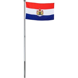BRUBAKER Aluminium Vlaggenmast 4m - incl. Nederlandse vlag 150 x 90 cm - grondhuls - Koningsdag - Bevrijdingsdag - Geslaagd