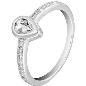 Di Lusso - Ring Noirt - Zirkonia - Zilver 925 - Dames - 17.00 mm