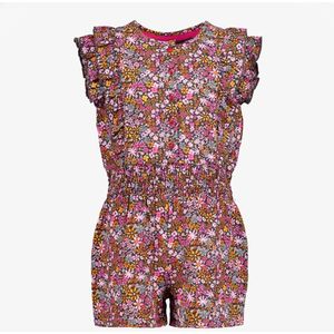 TwoDay meisjes playsuit met bloemenprint - Roze - Maat 122/128