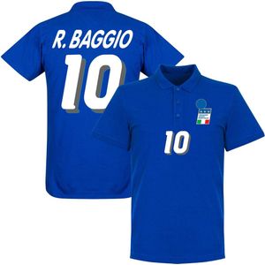 Italië 1994 Baggio No.10 Polo Shirt - Blauw - M