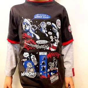 Mickey Mouse longsleeve Bruin/Grijs-Maat 104