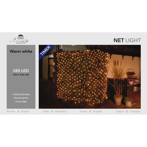 Anna's Collection Kerstverlichting - met timer - 384 LED - warm wit - 300x300cm