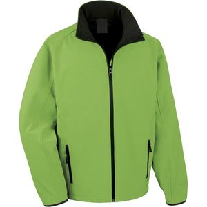 Senvi Sports Softshell Jas Unisex - Kleur Lime/Zwart- Maat XL