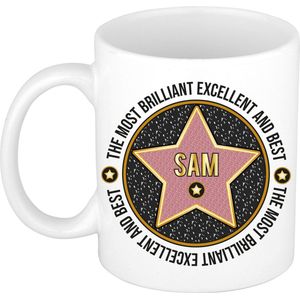 Bellatio Decorations Naam mok Sam - wit - Most Brilliant - keramiek - 300 ml - collega beker - cadeau