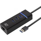 ACT USB Hub 3.0 - 4 USB poorten - USB Hub ethernet – AC6310