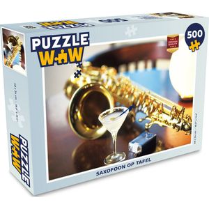 Puzzel Saxofoon op tafel - Legpuzzel - Puzzel 500 stukjes