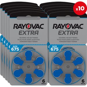 Rayovac Extra Hoorbatterijen 675 Blauw 60 pack