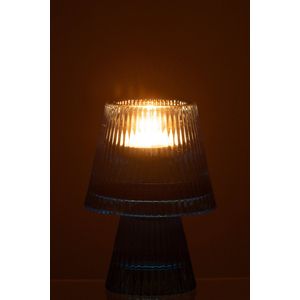 J-Line Theelichthouder Hoed Glas Blauw