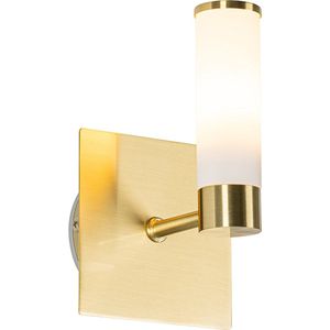 QAZQA bath - Moderne Wandlamp voor binnen voor badkamer - 1 lichts - D 11.5 cm - Goud/messing -