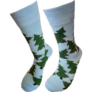 Verjaardag cadeau - Kerst - Grappige sokken - Kerstbomen sokken - Leuke sokken - Vrolijke sokken – Valentijn Cadeau - Luckyday Socks - Cadeau sokken - Socks waar je Happy van wordt – Maat42-47