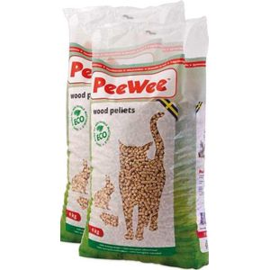 Peewee Houtkorrels Kattenbakvulling - 2 x 9 kg (18 kg, 28l) - Kattensnack