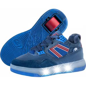Breezy Rollers Kinder Sneakers met Wieltjes - Blauw LED - Schoenen met wieltjes - Rolschoenen - Maat: 32