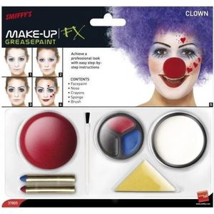 Clown schmink set inclusief clownsneus - schminkset