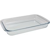 Rechthoekige glazen ovenschaal 3 liter 39 x 23,5 x 5 cm - Ovenschotel schalen - Bakvorm