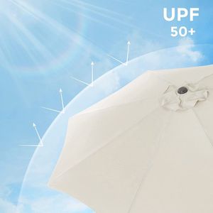Parasol - Tuinparasol - Kantelbaar - met zwengel - Ø 270 cm - Beige