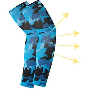 Livano Armwarmers Dames & Heren - Armstukken - Polswarmers - Winter - Blauwe Camouflage