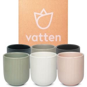 Vatten® - Koffiekopjes - Set van 6 - Mix Kleuren - 180ml - Koffiemok
