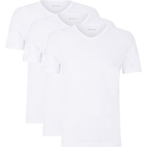 HUGO BOSS Classic T-shirts regular fit (3-pack) - heren T-shirts V-hals - wit - Maat: S