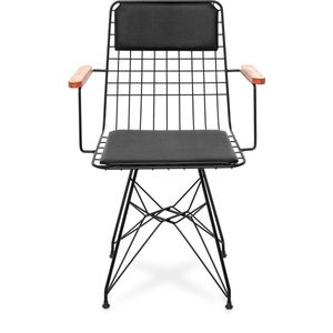 Wire Chair - eetkamerstoel zwart - 82x45x56 - designstoel - luxe draad stoel -