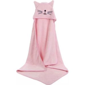 IL BAMBINI - zachte baby badponcho - Fleece handdoek - omslagdoek - Badcape - 90 x 90 cm - Roze