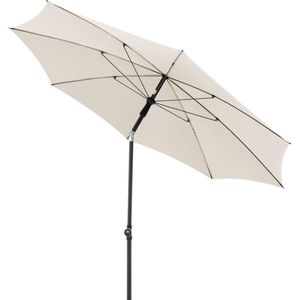 Parasol Rethink 200cm in natuur - ronde parasol voor balkon en terras - duurzame parasol - balkonparasol met handopener - met hoes - kantelbare tuinparasol
