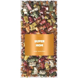 Super Mom - Grappige Snoep pakket - Cadeau voor Vrouw - met Tekst - Verjaardag Cadeau mama, vrouwen, moeder, vriendin - Superman - Moederdag - Happy Birthday - Kerstcadeau