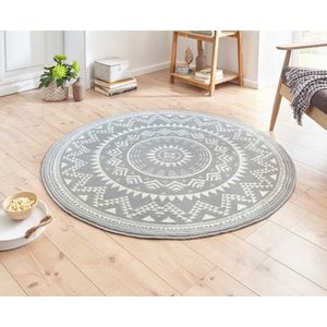 Rond vloerkleed Valencia - grijs 200 cm rond