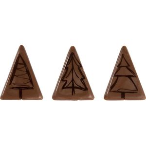 BrandNewCake® Chocolade Decoratie - Kerstbomen Driehoek - 192 Stuks - Chocolade Kerst