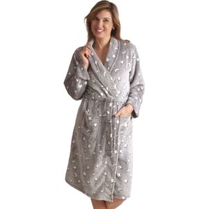 Dames badjas met sterren - fleece badjas voor dames - Superzacht en comfortabel - stijlvolle badjas cadeau voor dames