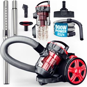 Monzana Cyclon Stofzuiger -Zakloos 700W HEPA Filter - Rood