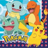 48x Pokemon themafeest kinderfeestje servetten 33 x 33 cm - Thema feest servetten - Papieren wegwerpservetten 2-laags