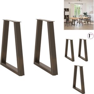 vidaXL Eettafelpoot - Eettafelpoten - Tafelpoot - Meubeltafelpoot - Eettafelpoten 2 st V-vormig 50x(72-73,3) cm staal naturel