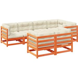 vidaXL Loungeset - Hout - 7-delig - Inclusief Kussens Hoekbank - Lounge Set - Tuinset - Houten Bank - Buitendiner