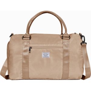 TAN.TOMI Reistas - Weekendtas - 35liter Handbagage tas - 46 x 28 x 26cm - Met Schoenenvak en Afneembare Schouderband - Beige