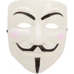 Partychimp Voordeelverpakking 6 stuks Anonymous Masker Vendetta Masker Halloween Masker Voor Bij Halloween Kostuum Volwassenen Carnavalskleding Heren Carnavalskleding Dames Carnaval Accessoires Carnaval - Pvc - 6-Pack
