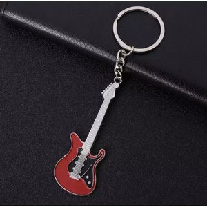 Elektrische gitaar (Rood) - Sleutelhanger - Muziekinstrumenten hanger - Gift - Cadeau