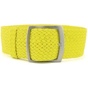 Premium Braided Perlon Strap - Geweven Perlon Horlogeband - Geel 16mm