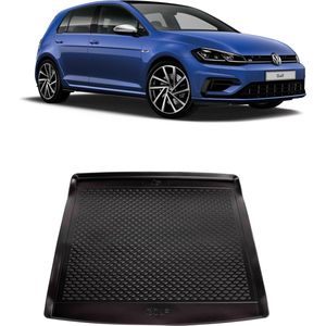 Kofferbakmat - kofferbakschaal op maat voor Volkswagen Golf 7 - VW - VII - zwart - hoogwaardig kunststof - waterbestendig - gemakkelijk te reinigen en afspoelbaar