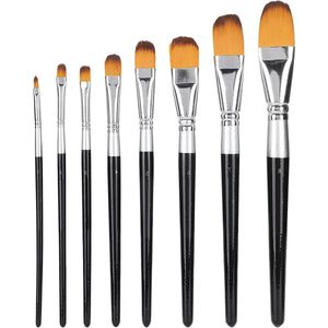 8 Sticks Acryl Borstel Set - Nylon Olieverf Borstels - Gouache Haar Borstel Set .