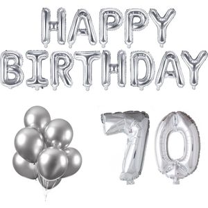 70 jaar Verjaardag Versiering Ballon Pakket Zilver