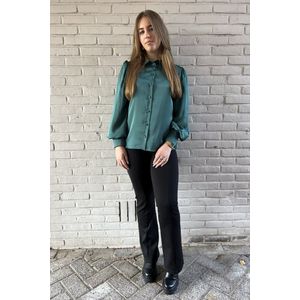 Natalia | Silky Blouse, Groen, Maat XS