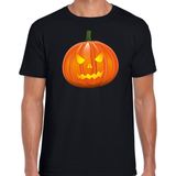 Halloween Pompoen halloween verkleed t-shirt zwart voor heren - horror shirt / kleding / kostuum M