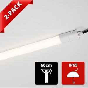 Proventa Waterdichte LED TL armatuur 60 cm - Met snelkoppeling - IP65 - Duopack