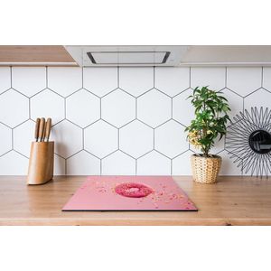 Inductiebeschermer - Roze Donut - 95x50 cm - Inductiebeschermer - Inductie Afdekplaat Kookplaat - Inductie Mat - Anti-Slip - Keuken Decoratie - Keuken Accessoires