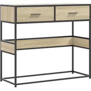 vidaXL Wandtafel - Wandtafels - Gangtafel - Halftafel - Wandtafel 90x35x80 cm bewerkt hout sonoma eikenkleurig