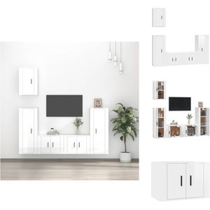 vidaXL Tv-meubel set - 2x 57x34.5x40 cm - 2x 40x34.5x100 cm - 1x 40x34.5x60 cm - Hoogglans wit - Kast
