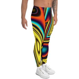 II THE MOON Sport Legging heren top kwaliteit, wordt per bestelling geprint, gesneden en handgenaaid met psychedelische print door MOON