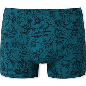 SCHIESSER 95/5 boxer (1-pack) - heren short biologisch katoen gedessineerd denim blauw/donkerblauw - Maat: L